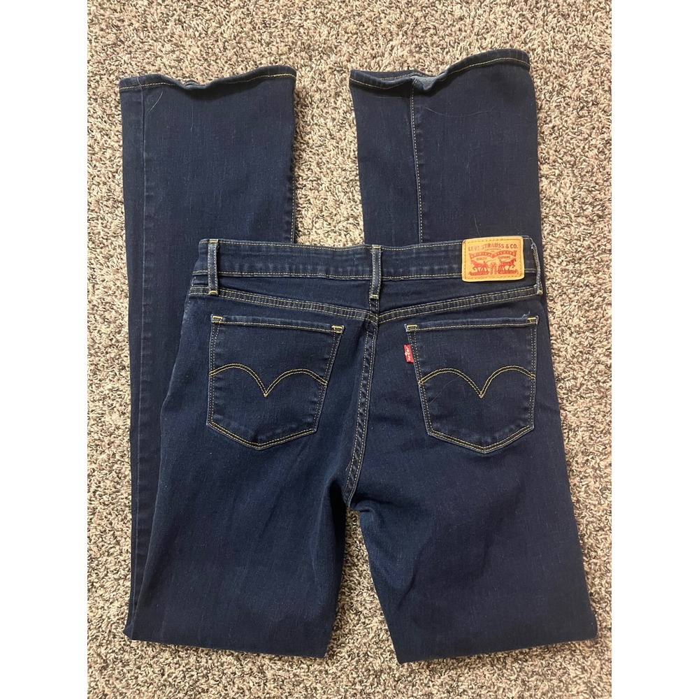 Levis 715 Bootcut Jeans Dark Wash Indigo Stretch Denim Size 30 Womens